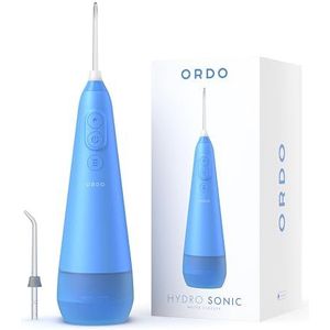 Ordo Waterflossers voor tanden, draadloze IPX7 waterdichte monddouche, 3 drukinstellingen, draagbaar, oplaadbare elektrische sonische flosser, tandheelkundige professional aanbevolen, Arctic Blue