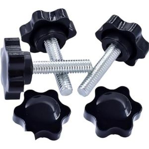 Stervormige handmatige knop roestvrijstalen bout, 5 stuks schroefdraad klem duimgreep machine schroef(M4x20mm)