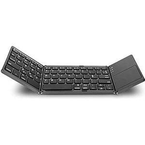 Bluetooth-toetsenbord, universeel opvouwbaar toetsenbord, USB-bedraad oplaadbaar, draagbaar mini BT draadloos toetsenbord, met touchpad-muis, geschikt voor Android, Windows, pc (zwart)