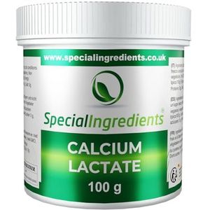 Special Ingredients Calcium Lactaat 100g - Perfect voor Sferificatie en Moleculaire Gastronomie - Geschikt voor Veganisten, Vegetariërs, Glutenvrij - Superieure Kwaliteit - Recyclebare Verpakking