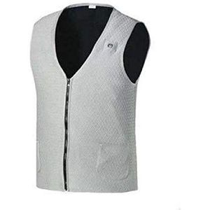WANGLXST USB verwarmd vest voor mannen/vrouwen, elektrisch vest warmer gilet, verwarmde kleding met 3 niveaus warmte-instellingen, licht wasbaar, grijs, 3XL