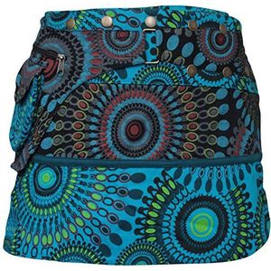 SHOPOHOLIC FASHION Omkeerbare wikkelrok voor dames aan beide zijden, ronde hippie popper rok, 5, Eén Maat