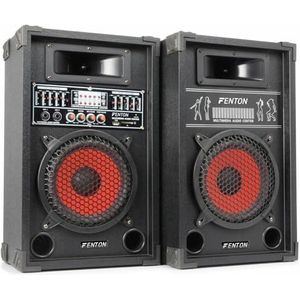 Fenton SPA-800 Actieve Speakerset 600 Watt 8 Inch met USB, MP3 en Karaoke