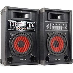Fenton SPA-800 Actieve Speakerset 600 Watt 8 Inch met USB, MP3 en Karaoke