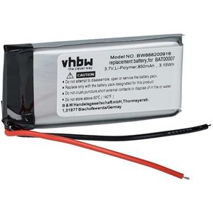 vhbw 1 x accu compatibel met Cardo SRPT0102, Packtalk Duo, Scala Rider Packtalk draadloze headset hoofdtelefoon (850 mAh, 3,7 V, Li-polymeer)