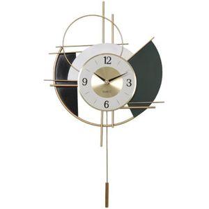 Moderne Design Stille Klok Nordic Iron Swing Wandklok Woonkamer Slaapkamer Thuis Creatieve Klok Mute Art Deco Wandklok Werkt Op Batterijen Huishoudelijke Kwartsklok(Size:44 * 64cm)