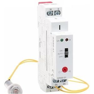 DIN-rail timer lichtsensor foto-elektrisch relais GRB8-01/02 AC 110V-240V, automatisch aan/uit, 1 stuk (GRB8-01 AC110-240V)