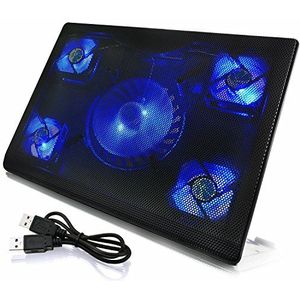 AABCOOLING NC84 - Notebook Cooler with 5 Fans and Blue Backlight | Computer Cooling Fan | Laptop Cooler | Gaming Laptop Accessories | PC Cooler