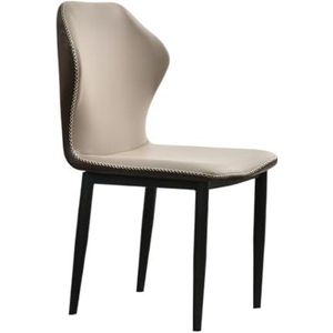 Eetkamerstoelen Leren eetkamerstoel Moderne stoel Brede rugstoel Comfortabele gestoffeerde keukenstoel Vrijetijdsstoel Kleedstoel voor Thuiskeuken en Café-bar (Color : B)