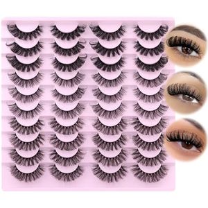 20 paar valse 4 stijlen Pack 3D Volume Faux Mink Lashes Packs[3 stijlen gemengd 14-17MM, ]