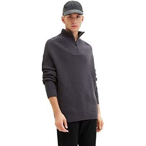 TOM TAILOR Denim Uomini Troyer gebreide trui 1033754, 29476 - Coal Grey, M
