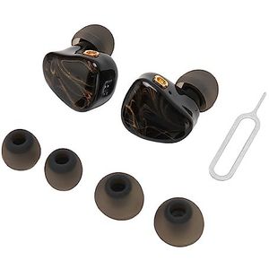 Dual Dynamic Driver Oordopjes Handmatig Afstemmen Ruisonderdrukking Draagbaar Dual Dynamic Driver Oortelefoon Draadloos HiFi Stereo Comfortabel Hars Voor W50 Voor ES60 (Zwart goud)