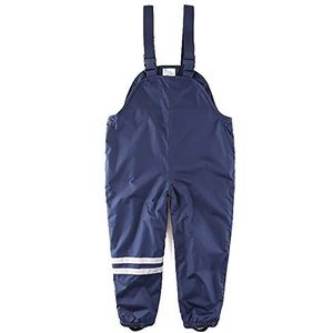umkaumka regenbroek meisjes en jongens, fleece gevoerde kindertuinbroek, modderbroek, regenbroek gevoerd met reflectoren blauw 92