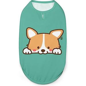 Leuke Corgi Hond Shirts Huisdier Zomer T-shirts Mouwloze Tank Top Ademend Voor Kleine Puppy En Katten