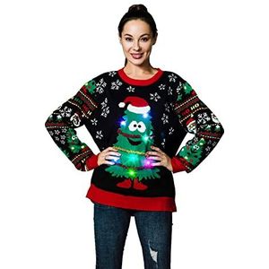 OFF THE RACK Kersttrui voor dames, uniseks, met ledverlichting, grappige kerstman, rudolph, lama, rendier, kerstboom, feesttruien, Vrouwen - Blij om je te boomen!, M