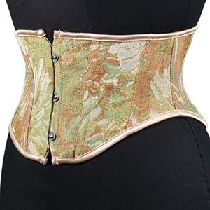 Gothic Borduurwerk Corset Women's Sexy 6,3 Inch Korte Underbust Waist Trainer Lace-up Shaper