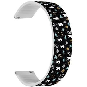 RYANUKA Solo Loop Band Compatibel met Amazfit GTR 2e / GTR 2 / GTR 3 Pro/GTR 3 / GTR 4 (Polar White Bear Spruce) Quick-Release 22 mm rekbare siliconen band band accessoire, Siliconen, Geen edelsteen