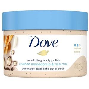 Dove Crushed Macadamia & Rice Milk Exfoliating Body Scrub - Lichaamsscrub - Bad & Douche - 298g