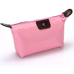 DieffematicHZB make-up tas Nylon Portable Multi-function Cosmetic Bag Casual Zipper Solid Box Pouch Bags for Women Waterproof Storage Wash Bag (Color : Pink, Size : 16CM X 11CM X 26CM)