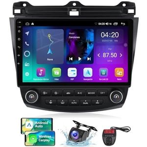 Android 13 GPS-Autoradio voor Honda Accord 7 2002-2008 10 inch Touchscreen met Bluetooth 5.0/SWC/FM RDS DAB+ Radio/Carplay Android Auto/DSP Video Stereo Speler + DVR Achtercamera(NF-2)