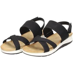 Fitters Mia Damessandalen, modieuze schoenen, oversized, comfortabele sandalen, grote damesschoenen/damesschoenen in grote maten, Mia 42, 43, 44, 45, 46, zwart nubuck, 42 EU