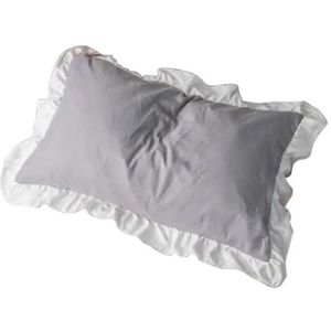 DUANSIYU Kussenslopen kussensloop wasbaar scheurbestendig ademend niet-vervagend prinses stijl kant trim ruches kussen kussen huis levering kussenslopen (grijs)