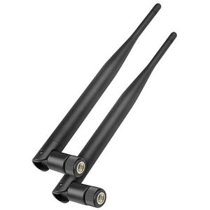 Externe 5dBi WLAN-antenne RP-SMA 2,4 GHz/5,8 GHz, hoge winst en omnidirectionele afdekking, voor kaart/wifi-router 5/6/6E/7 en IoT-apparaten (2 stuks)