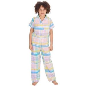 undercover lingerie Meisjes Kids Korte Mouw Jersey of Geweven Lange Pyjama PJ Set Nachtkleding, Lila (knop), 11-12 jaar