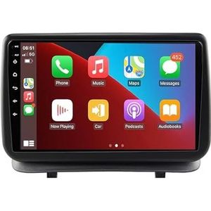 Android 12 autonavigatie in-dash autoradio-ontvanger voor Renault Clio 3 2005-2014 dubbel Din 9 inch touchscreen autoradio met satellietnavigatie Bluetooth handsfree RDS SWC (Color : 8Core 6+128G)
