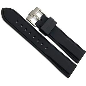 dayeer Siliconen horlogeband voor Rolex zachte waterdichte horlogeband 18 mm 19 mm 21 mm 20 mm 22 mm 23 mm 24 mm (Color : Black Black, Size : 22mm)