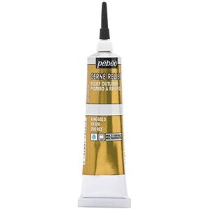 Pebeo 37 ml Vitrail Gebrandschilderd Glas Effect Cerne Relief Tube met Nozzle, King Gold