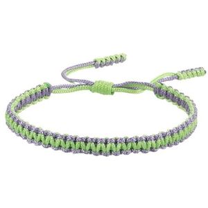 Etnisch geweven amulet veelkleurige armbanden armbanden geschikt for vrouwen mannen handgemaakte touw bedelarmband vriend cadeau(Purple green-01)