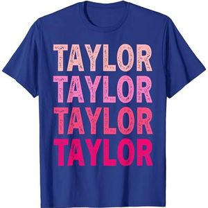 OrcoW Gepersonaliseerde naam Taylor I Love Taylor T-shirt Grafisch T-shirt Mannen Gedrukt T-shirts Gepersonaliseerde Unisex, Blauw, M