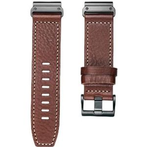 Leathe horlogeband geschikt for Garmin Quickfit 20 22 26 mm riem compatibel met Fenix/Tactix/Forerunner/Vivoactive/Approach/MARQ/Enduro (Color : 128GRM-COF, Size : 26mm)