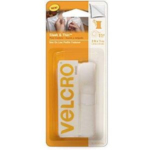 VELCRO Brand Slank en dun voor stoffen | 3ft x 3/4"" tape, wit | zacht op huid Ultra licht met naaistrooktechnologie,