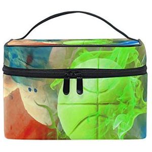 Vrouwen Ruimte Groen Basketbal Cosmetische Tas Organizer Rits Make-up Tassen Pouch Toilettas