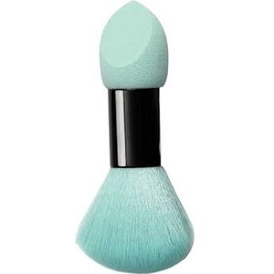 Vezelhaarborstel Sponsdons Vloeibare foundation Losse poederblush Een onmisbare professionele natte en droge make-uptool (Color : Peacock blue)