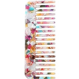 Schildpad Shell Kam, Antistatische Gemarmerde Kleine Reizen Portemonnee Haar Ontwarrende Kam, Brede Tand Kam Handgemaakte Saw-Cut Gepolijst Haar Ontklitter Kam voor Vrouwen