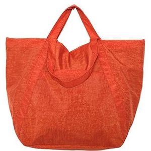 Norsenvia Extra grote tote bag met ritssluiting en binnenzak, strandtas, opvouwbare reistas, shopper, opbergtas, werktas, schoudertas, oranje