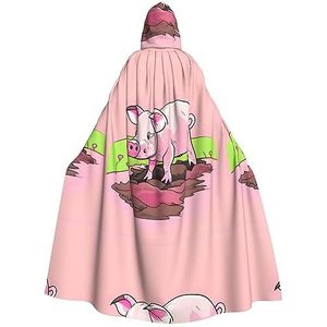 Roze Knorretje Unisex Oversized Hoed Cape Voor Halloween Kostuum Party Rollenspel
