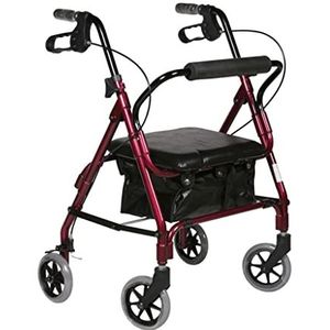 Opvouwbare rollator met 4 wielen en ongemakkelijke benen en voeten, in hoogte verstelbaar, standaard rollator rollator voor senioren