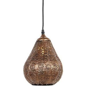 QAZQA Billa - Oosterse Hanglamp - 1 Lichts - Ø 175 Mm - Koper - Woonkamer - Slaapkamer