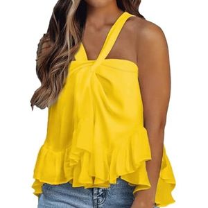 Polyester Tube-tops Los hemdje Blous Camis Top S,M,L,XL,XX-L Mouwloos hemdje voor dames, ruches, Streetstyle tanktop