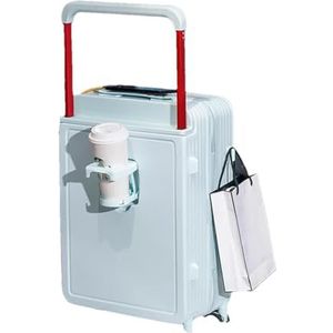 Suwequest Brede Handvat Reiskoffer Carry-On Bagage Trolley Case met Bekerhouder Cabine Rolling Bagage, Mint En8, 24