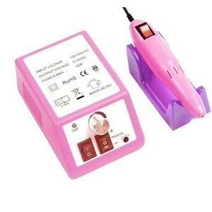 Professionele manicure boormachine set elektrische nagelboormachine nagelschuurmachine gel nagelriemverwijderaar nageldraaibank vijl polijstgereedschap(D2000 Pink US)