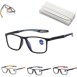 Men's Sports Ultra-Light Anti-Blue Light Presbyopic Glasses, Sports Cycling Reading Glasse, Dual Focus Reading Glasses, Reading Glasses Sport Lightweight Glasses Portable (1.5x,Black)