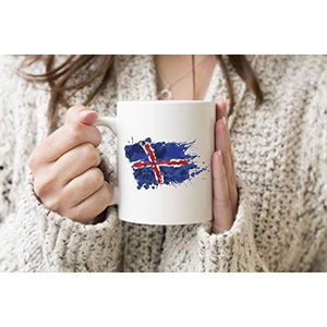 IJsland nationale vlag voetbal Gunnarsson kunst witte koffie thee mok normale 312ml beker