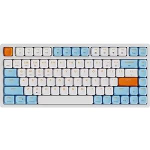 QPSJXN Mechanisch toetsenbord, bekabeld, AK832 Pro met 2500 mAh, Bluetooth, draadloos, 2,4 g, kleurrijk, geschikt voor games en gebruik van bureaus op Windows-pc (AK832 blauw wit)