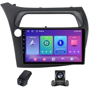 Autoradio,Android 13 geldt geldt voor Honda Civic Hatchback 2006-2012 9 inch HD touchscreen autoradio met draadloze Carplay Android Auto GPS-navigatie 5GWi-Fi Bluetooth FM RDS DSP(A,NF-2)