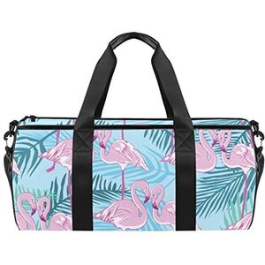 Flamingo Patroon Reizen Duffle Bag Sport Bagage met Rugzak Tote Gym Tas voor Mannen en Vrouwen